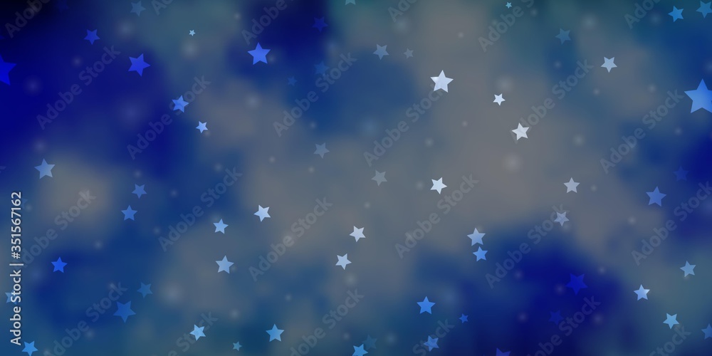 Light Blue, Green vector texture with beautiful stars. Colorful illustration in abstract style with gradient stars. Pattern for new year ad, booklets.