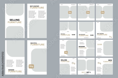 Social Media post and story collection for Furniture design