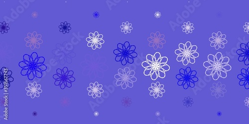 Light Blue, Red vector natural backdrop with flowers.