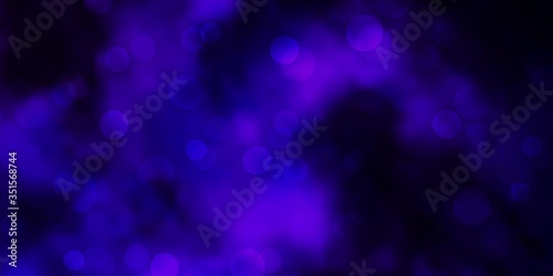 Dark Purple vector texture with disks. Abstract colorful disks on simple gradient background. Pattern for business ads.