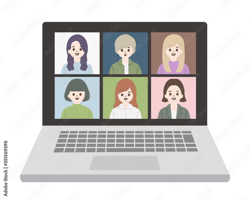 ビデオ会議 イラスト