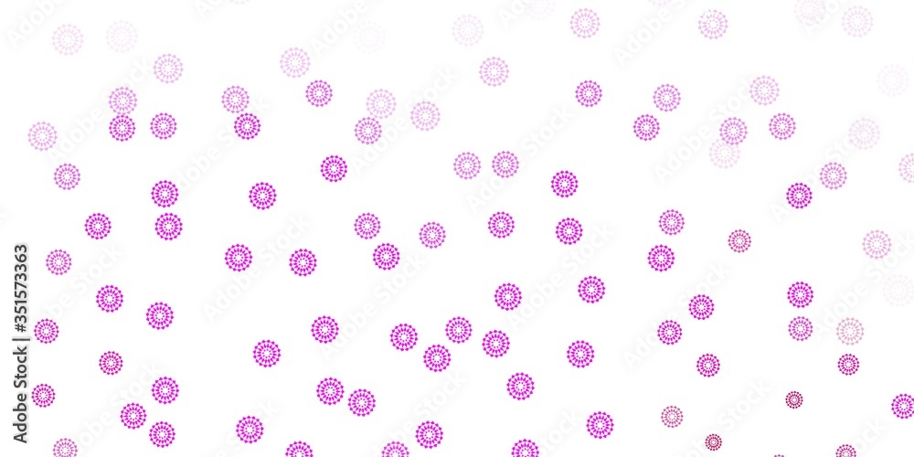 Light pink vector doodle texture with flowers.