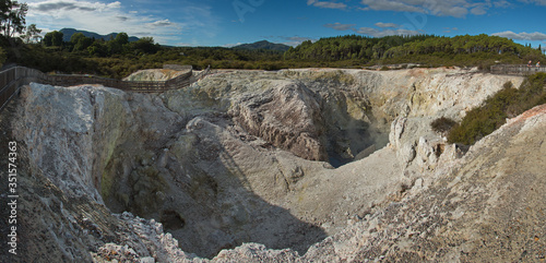 Crater Anga Whanariki in Wai-o-Tapu Thermal Wonderland,Waikato Region on North Island of New Zealand 