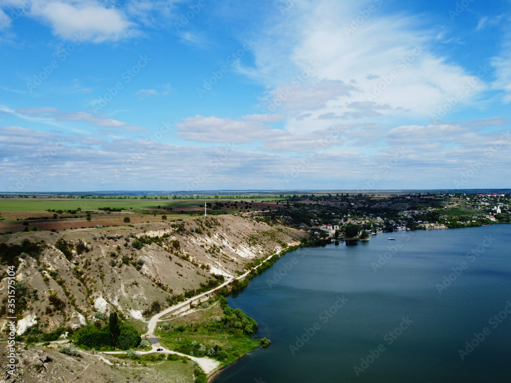 Obraz premium Small Picnic time near Dnestry. Aerial View. 