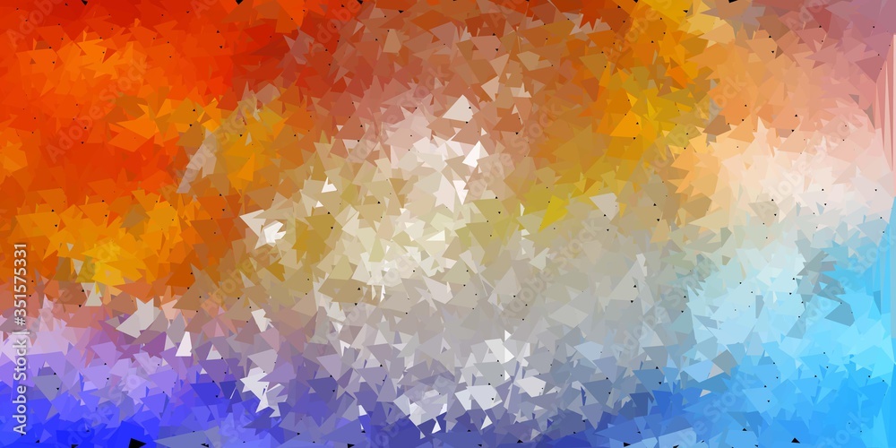 Fototapeta premium Light blue, yellow vector abstract triangle backdrop.