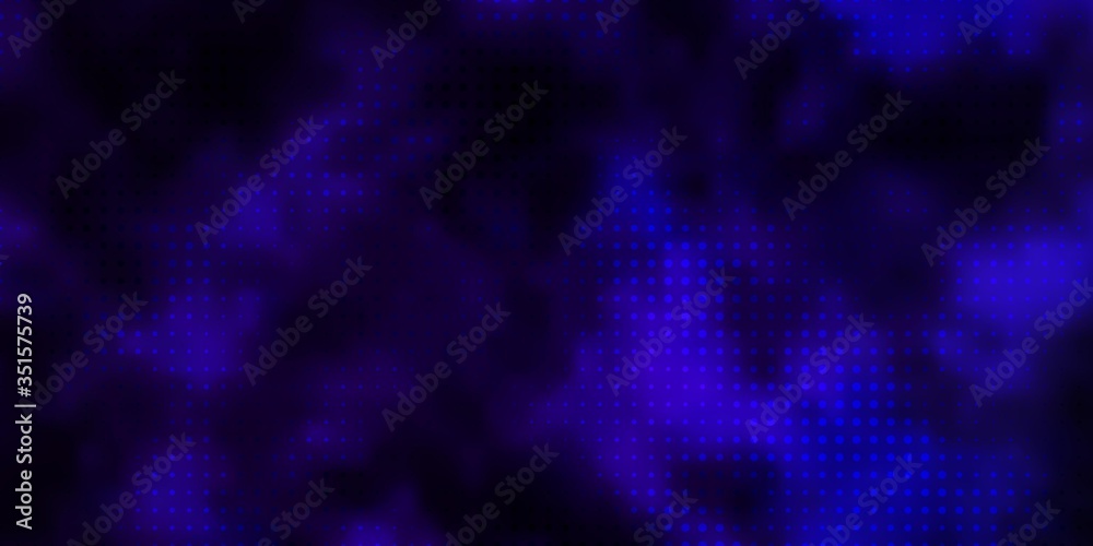 Dark Purple vector pattern with spheres. Glitter abstract illustration with colorful drops. Design for posters, banners.