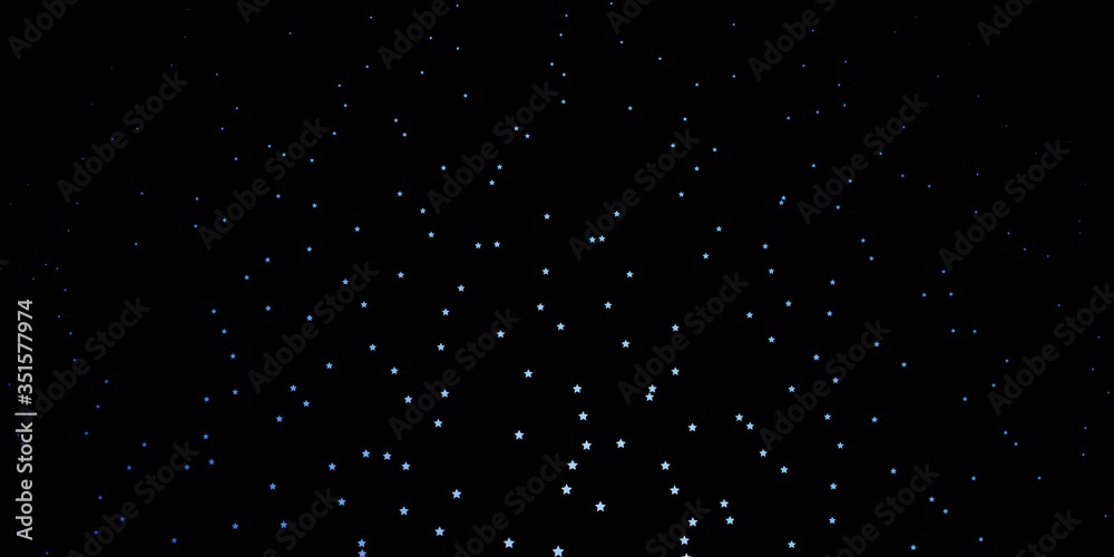 Dark BLUE vector layout with bright stars. Blur decorative design in simple style with stars. Design for your business promotion.