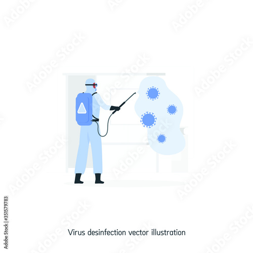 Virus desinfection vector illustration. Ui/Ux. Premium quality.