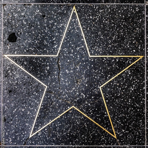Fototapete The empty star on the sidewalk of Hollywood Boulevard Walk of fames