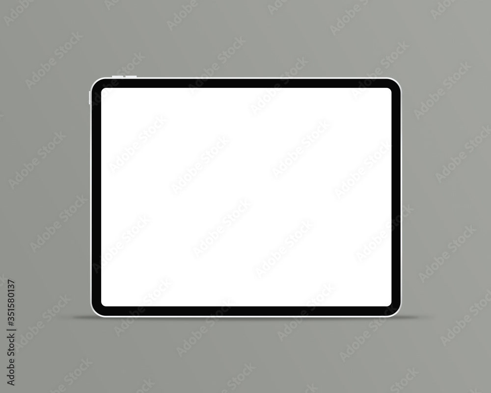Tablet with empty screen. Tablet mockup on minimal background. Modern