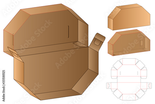 Box packaging die cut template design. 3d mock-up