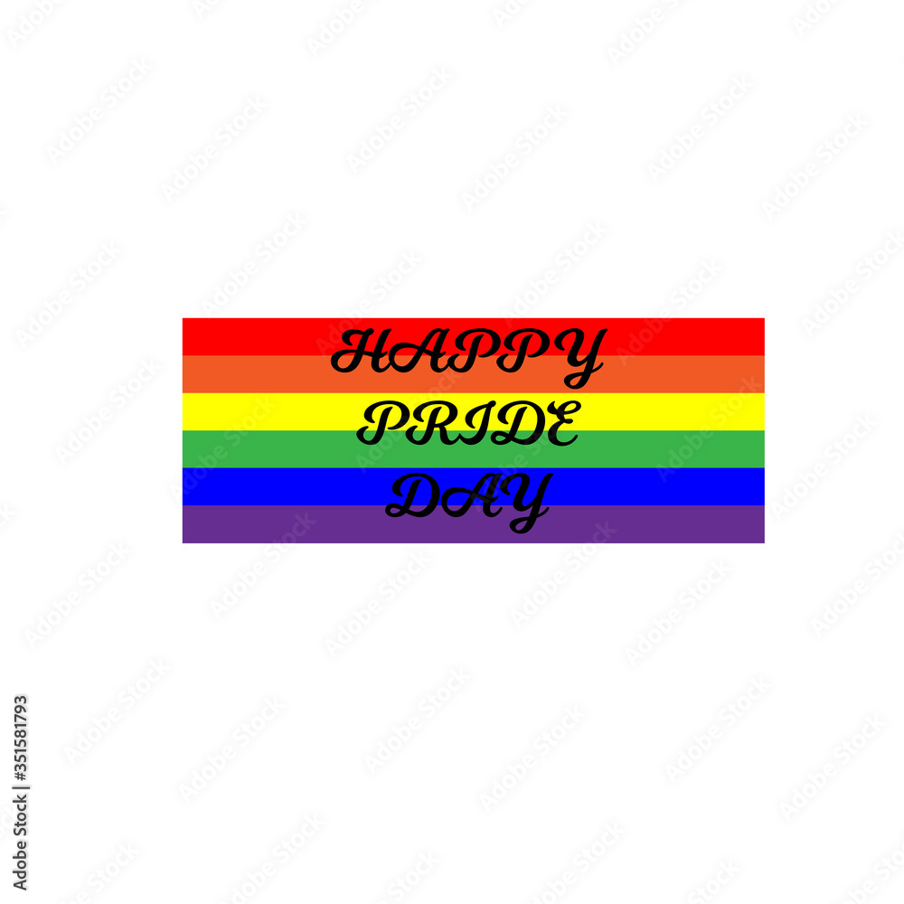 Obraz premium Set of modern colorful horizontal banners for Pride Month. Vector illustration in LGBT colors. Gay culture symbol, rainbow text. Gay Pride. Can be used in a web design. Gay pride.