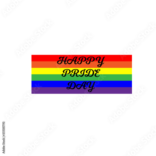 Set of modern colorful horizontal banners for Pride Month. Vector illustration in LGBT colors. Gay culture symbol, rainbow text. Gay Pride. Can be used in a web design. Gay pride.