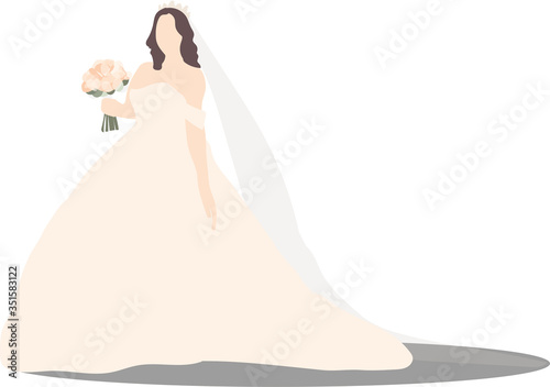 bride in a wedding dress with a bouquet