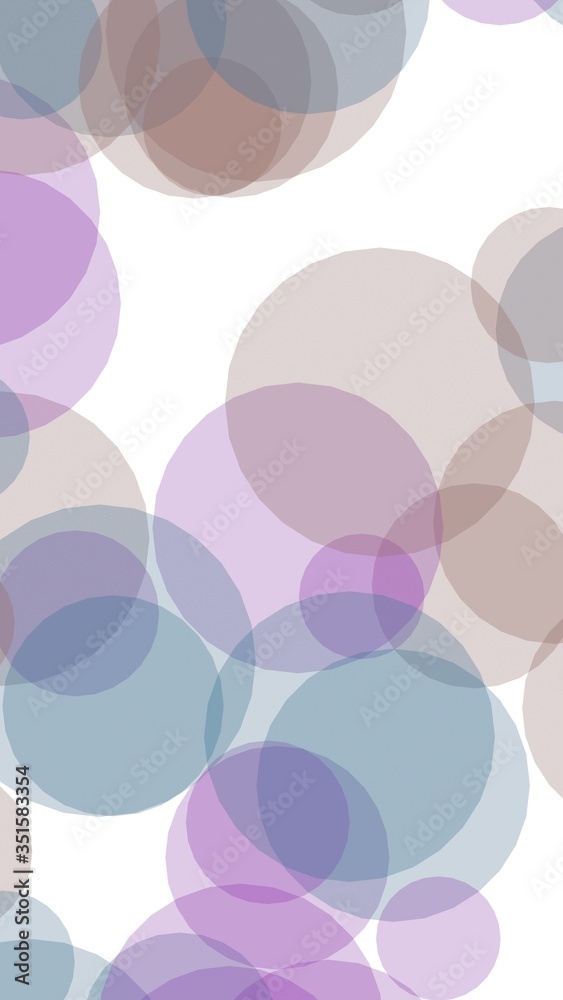 Multicolored translucent circles on a white background. Pink tones. 3D illustration Multicolored translucent circles on a white background. Pink tones. 3D illustration