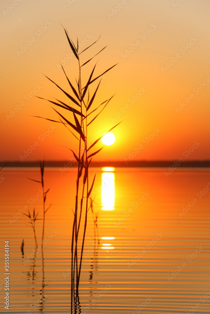 Sunset on the lake Svityaz. Ukraine Sunset on the lake Svityaz. Ukraine