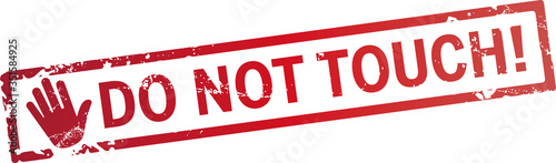 roter Stempel do not touch mit Hand