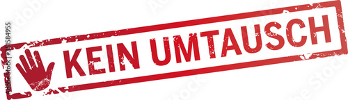 roter Stempel kein umtausch mit Hand