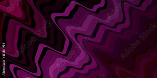 Dark Purple, Pink vector pattern with curves. Bright sample with colorful bent lines, shapes. Pattern for websites, landing pages.