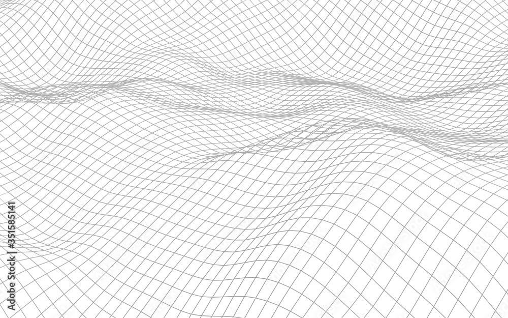Abstract landscape on a white background. Cyberspace grid. hi tech network. 3d illustration Abstract landscape on a white background. Cyberspace grid. hi tech network. 3d illustration