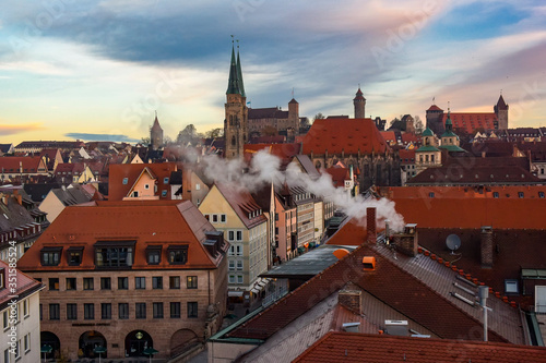 Wallpaper Mural View at historical center of old German city Nuremberg and Nuremberg castle, Germany. October 2014 Torontodigital.ca