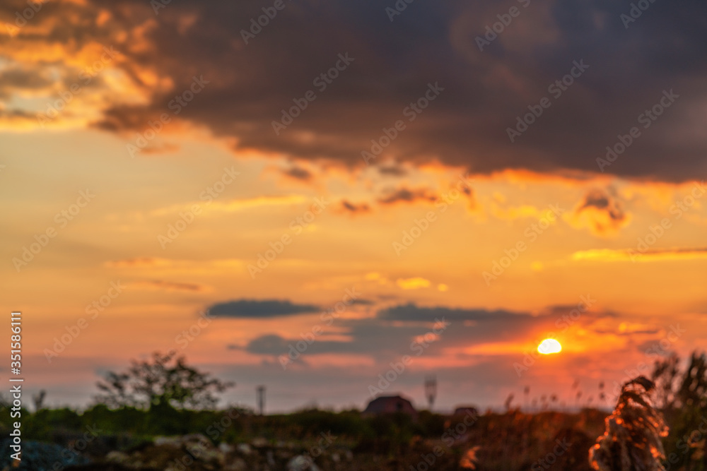 Beautiful sunset over the countryside.