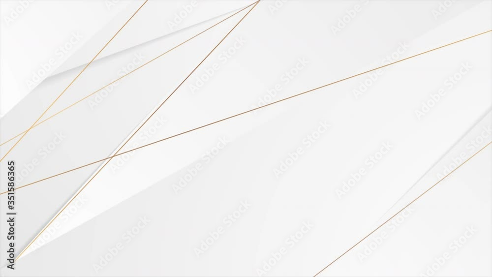 Grey and white corporate abstract motion background with golden lines. Seamless looping. Video animation Ultra HD 4K 3840x2160