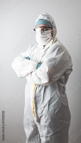 Portrait of a doctor with protective clothing. COVID-19 concept