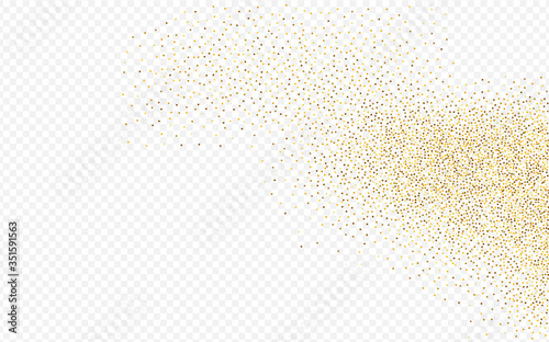 Gold Rain Rich Transparent Background. Modern 