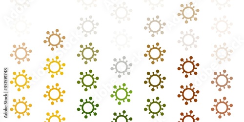Light Green, Yellow vector texture with disease symbols.