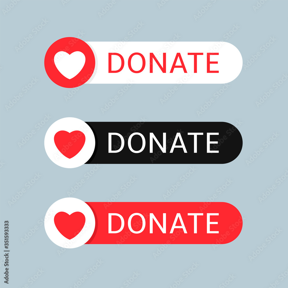 Donate button icon set Donate button icon set