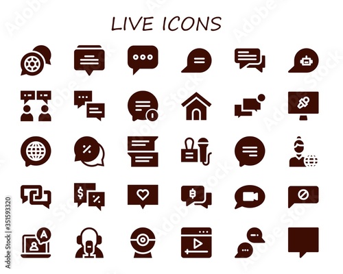 Modern Simple Set of live Vector filled Icons