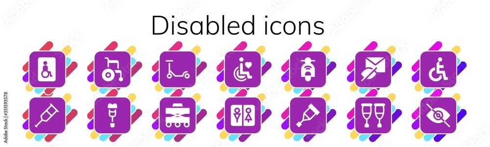 Modern Simple Set of disabled Vector filled Icons Modern Simple Set of disabled Vector filled Icons