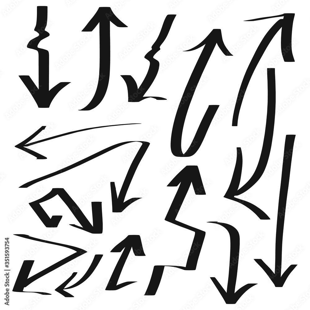 Cartoon style.Hand drawn arrows, borders, icons and symbols.hand drawn doodle design elements on white background Cartoon style.Hand drawn arrows, borders, icons and symbols.hand drawn doodle design elements on white background