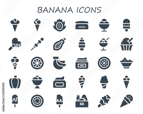 banana icon set