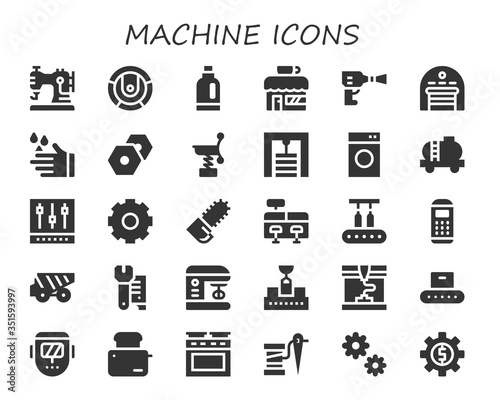 machine icon set