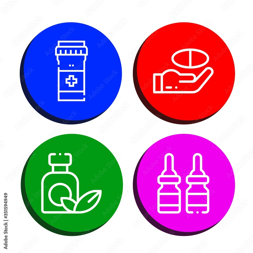 prescription simple icons set