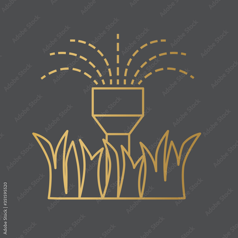 Obraz premium golden garden sprinkler icon- vector illustration