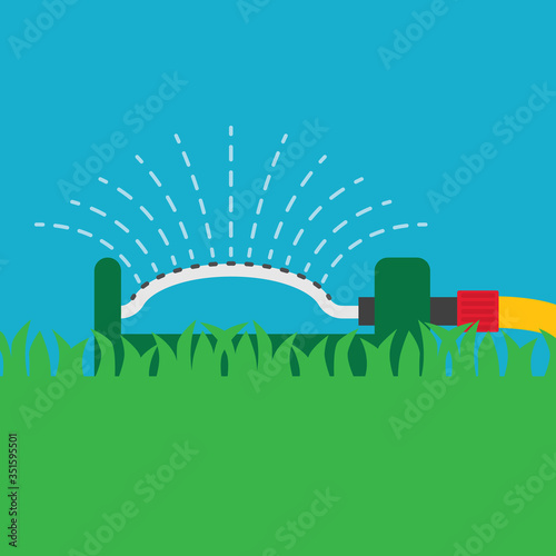 garden swinging sprinkler icon- vector illustration