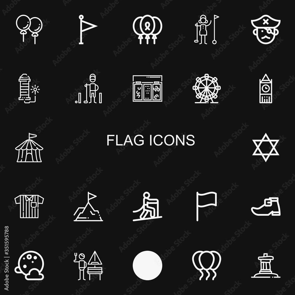 Editable 22 flag icons for web and mobile