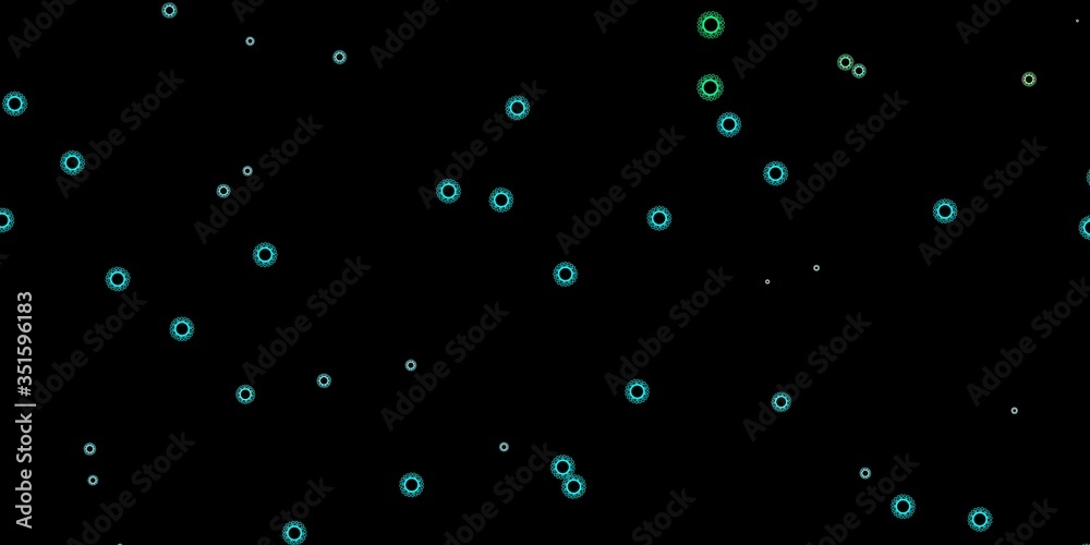 Dark blue, green vector texture with disease symbols. Dark blue, green vector texture with disease symbols.