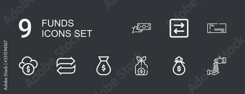 Editable 9 funds icons for web and mobile