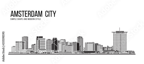Cityscape Building Abstract Simple shape and modern style art Vector design - Amsterdam city © ananaline