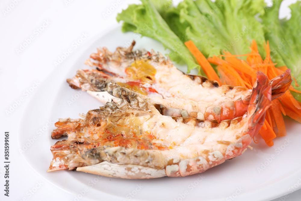 Grilled prawn isolated in white background Grilled prawn isolated in white background