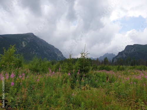 Tatra mountain landscape with clouds