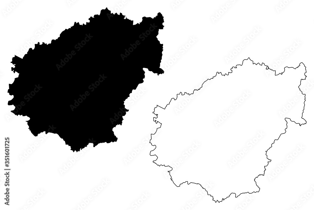 Correze Department (France, French Republic, Nouvelle-Aquitaine region) map vector illustration, scribble sketch Correze map