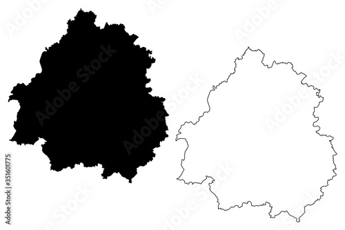 Dordogne Department  France  French Republic  Nouvelle-Aquitaine region  map vector illustration  scribble sketch Dordogne map