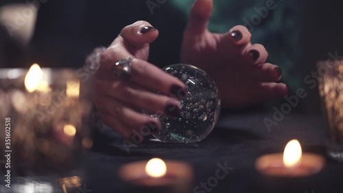 Close-up of the hands of an unidentified female