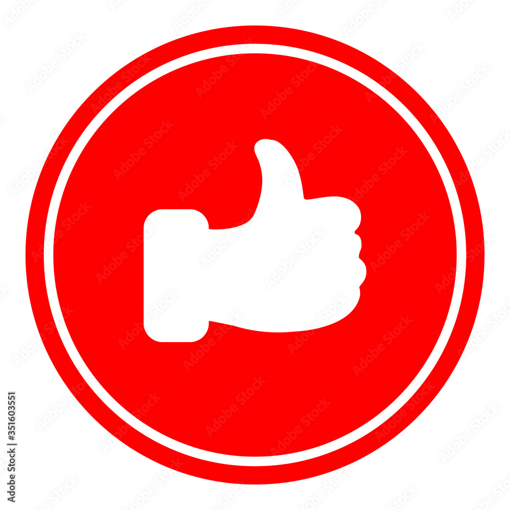 Like icon. Hand like. Thumb up Vector illustration