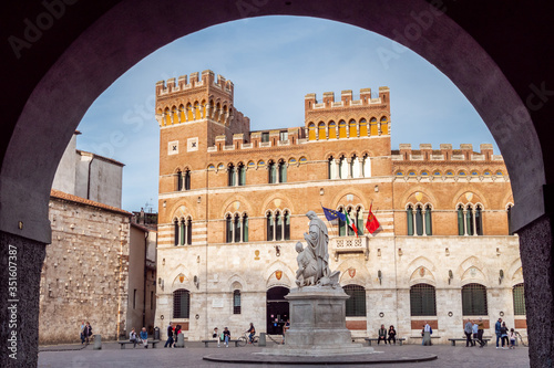 Fototapeta Naklejka Na Ścianę i Meble -  Aldobrandeschi Palace, also known as Province Palace, seat of the Province of Grosseto, Italy